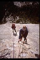 My aussie mates, Peter and Wade on Snake Dike (5.7). Yosemite, California