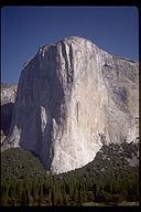El Capitan. Lurking Fear (VI 5.10 C2) ascends the far left side. Yostemite, California